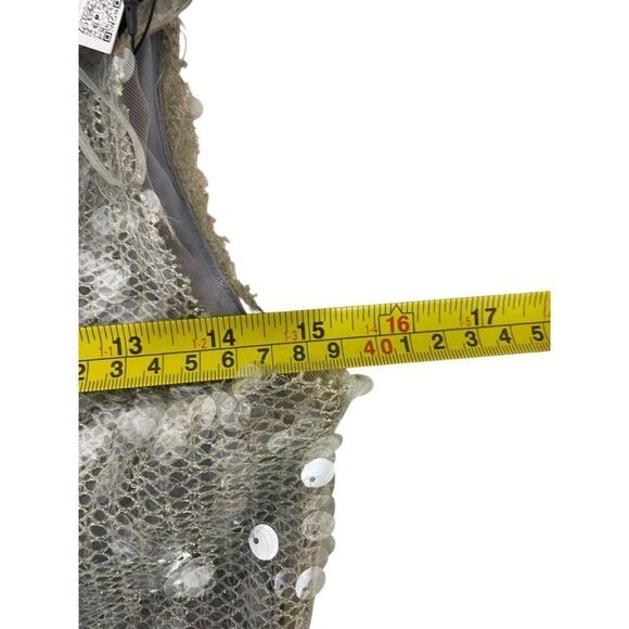 Zara Womens Dress Small S Maxi Sequined Mesh Sleeveless silver 9001/173 NWT - Picture 14 of 16